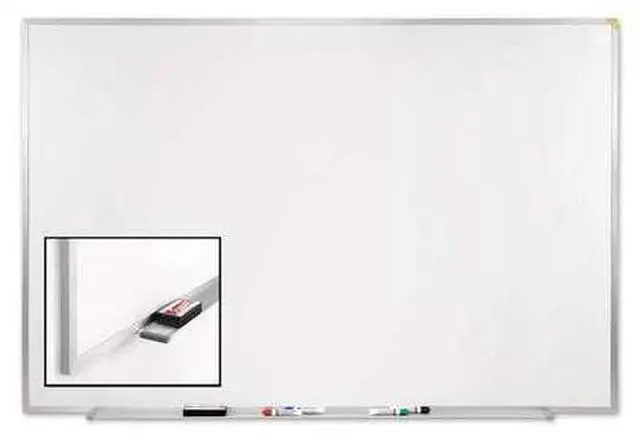 Alt view image 2 of 17 - Ghent M1-46-4 Magnetic Porcelain Whiteboard with Aluminum Frame - 72.5" x 48.5" - White Surface, Satin Aluminum Frame