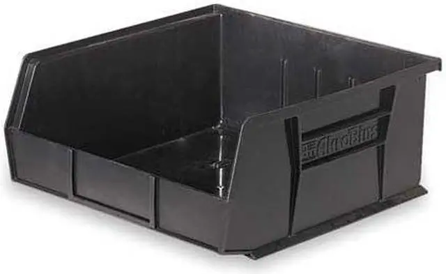 Main image of AKRO-MILS 30250BLACK Hang & Stack Storage Bin, 16-1/2 in W x 14-3/4 in L x 7 in
