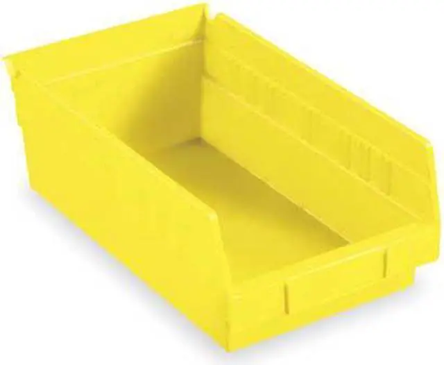 Alt view image 2 of 4 - Akro-Mils Shelf Bin - 4" Height x 8.4" Width x 17.9" Depth - Polypropylene - Yellow