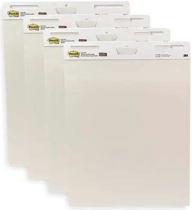 Alt view image 4 of 20 - Post-it®   Self-Stick Easel Pad, 25 x 30, White, 30 Sheets/Pad, 4 Pads/Pack