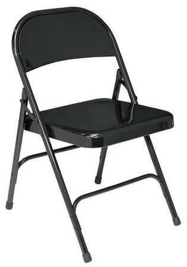 Alt view image 3 of 3 - NPS Standard All Steel Folding Portable Sturdy Light Weight Chair Black