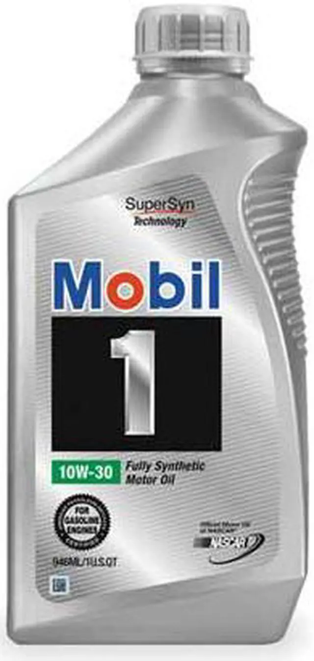 Main image of MOBIL 1 122319 Engine Oil, Mobil 1, 10W-30, Synthetic, 1 Qt.