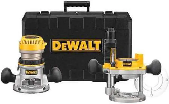 Alt view image 4 of 13 - Dewalt DW618PK 2-1/4 HP EVS Fixed Base & Plunge Router Combo Kit with Hard Case