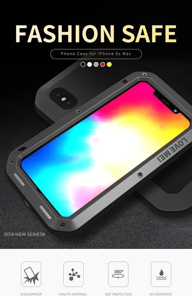 Alt view image 3 of 7 - Love Mei Powerful Case For iPhone Xs Max Premium Waterproof Shockproof Aluminum Case Cover for iPhone Xs Max (White)