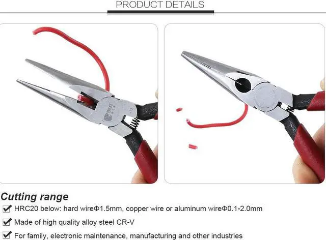 Alt view image 3 of 4 - BST-13 1Pc 125mm Multitool Jewellery Making Tools Red Handle Long Nose Pliers For Clamps Crimping Tool Wire Cutters High Quality