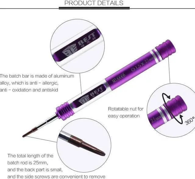 Alt view image 5 of 5 - Repair Tool Y Type Triangle 0.6 Screwdriver Set Opening Tools Kit with Storage Box for Iphone 7