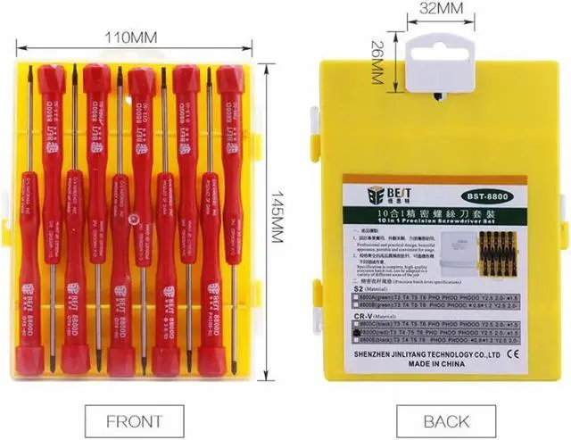 Alt view image 5 of 6 - BEST-8800D Screwdrive Set 10 in 1 Screwdriver Opening Tools Repair Kit for iPhone iPad iPod Series