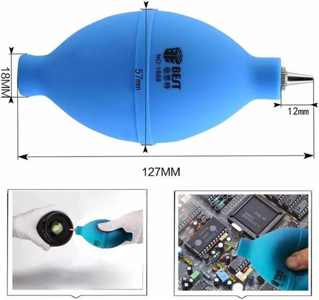 Alt view image 2 of 5 - BST-1888 Rubber Air Dust Blower Mini Pump Cleaner for Camera Lens Cleaning Mobile Phone Tablet Circuits Clean Repair Tool