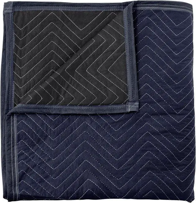 Alt view image 3 of 5 - Sure-Max 4 Moving & Packing Blankets - Pro Economy - 80" x 72" (35 lb/dz weight) - Professional Quilted Shipping Furniture Pads Navy Blue and Black