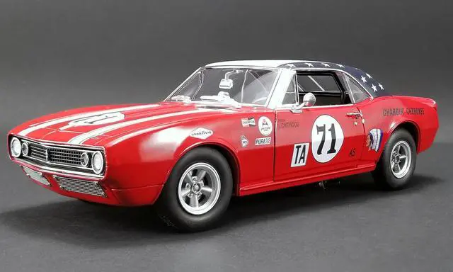 Main image of 1967 Chevrolet Camaro #71 Joie Chitwood "Chargin' Cherokee" Daytona 24H 1968 Ltd Ed 390 pcs 1/18 Diecast Model by Acme