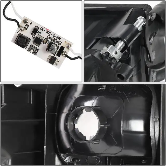 Alt view image 5 of 8 - DNA Motoring HL-LB2-DR944-BK-SM-CL1 For 1994 to 2002 Dodge Ram 1500 2500 3500 LED DRL Headlight Smoked Housing Clear Corner Headlamp 95 96 97 98 99 00 01 Left + Right