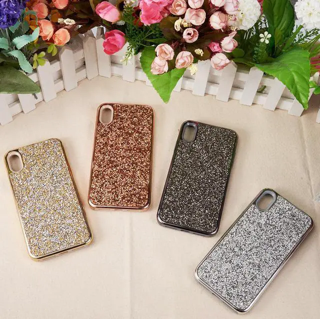 Alt view image 4 of 6 - Gold Studded Rock Crystal Bling Rhinestone Case for Apple iPhone Xs Max 6.5"