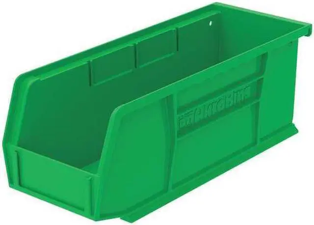 Main image of AKRO-MILS 30224GREEN Green Hang and Stack Bin, 10-7/8"L x 4-1/8"W x 4"H, Inside