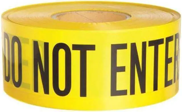 Alt view image 2 of 2 - BRADY 91451 Barricade Tape, Caution Do Not Enter, Yellow, 3 in Wide x 1,000 ft