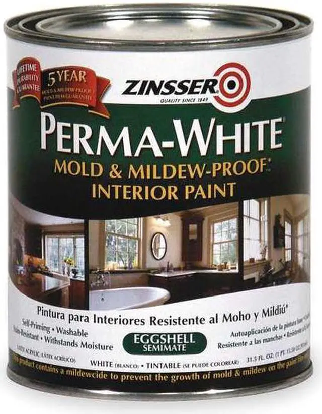 Main image of ZINSSER 2774 Interior Paint, Eggshell, Water Base, White, 1 qt