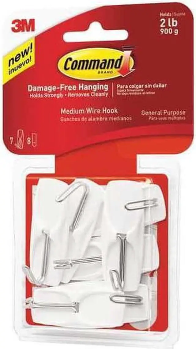 Alt view image 4 of 15 - Command™ Hook,Medium,Wire,7/Pk,Wh 17065VPES