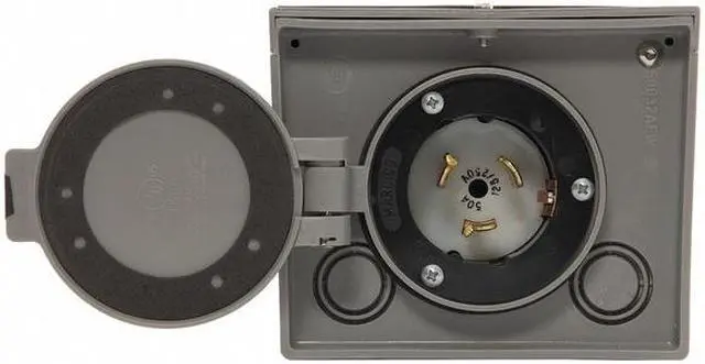 Alt view image 5 of 5 - Generac 6341 50 Amp Twistlock Non-Metallic Power Inlet Box with Flip Lid, Power Inlet Box