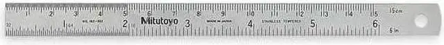 Alt view image 2 of 3 - MITUTOYO 182-302 Steel Rule,Flex,6 In,16/32/64ths/0.5/1mm