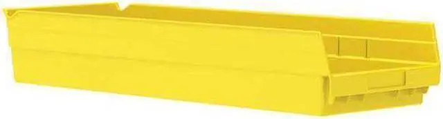 Main image of AKRO-MILS 30184YELLO Shelf Storage Bin, Plastic, Yellow, 4 in H, 8 3/8 in W, 23