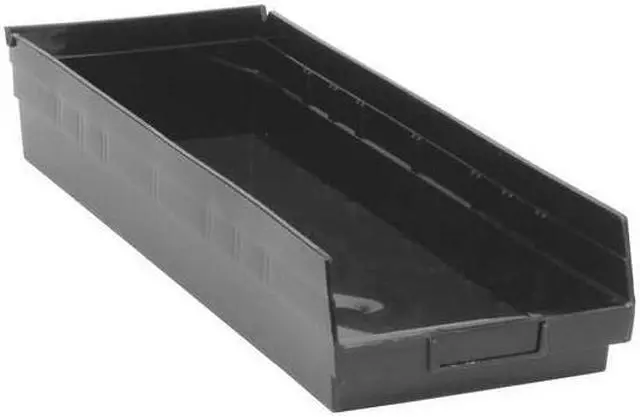Alt view image 3 of 4 - QUANTUM STORAGE SYSTEMS QSB114CO Shelf Storage Bin, Polypropylene, Black, 4 in