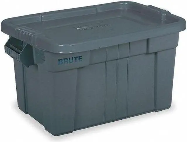Alt view image 9 of 11 - RUBBERMAID COMMERCIAL FG9S3000GRAY Stack & Nest Storage Tote W/ Lid, 14 gal,