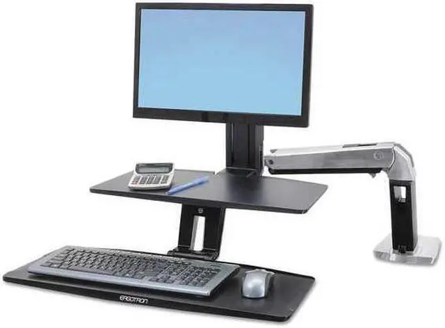 Alt view image 10 of 16 - Ergotron Workfit-a with suspended Keyboard, Single Ld - 24-390-026