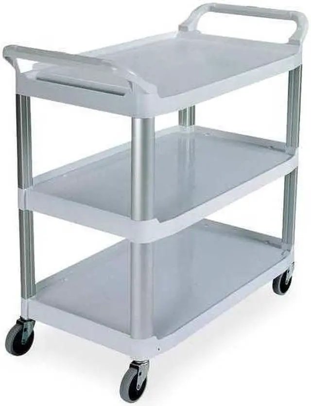 Main image of RUBBERMAID FG409100GRAY Plastic Raised Handle Utility Cart 300 lb. Capacity,