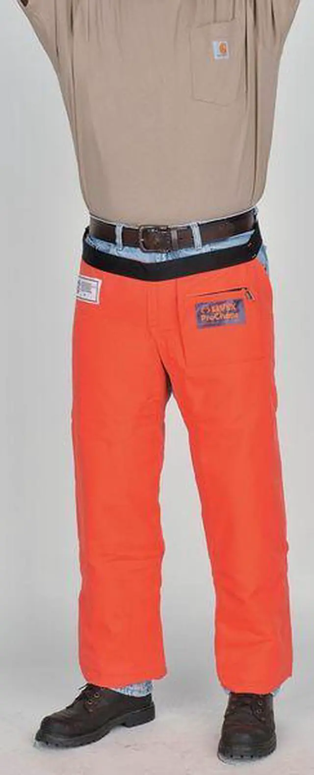 Alt view image 4 of 5 - Chain Saw Chaps,Orange,Nylon,39 In. L ELVEX JE-9439
