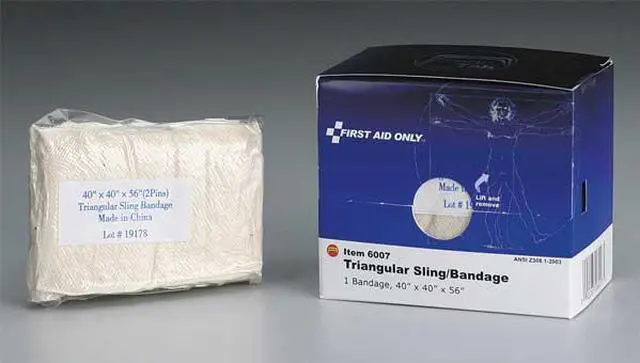 Alt view image 10 of 14 - First Aid Only Triangular Sling/Bandage, 40” x 40” x 56”, 2 Safety Pins/1 Bandage/Box