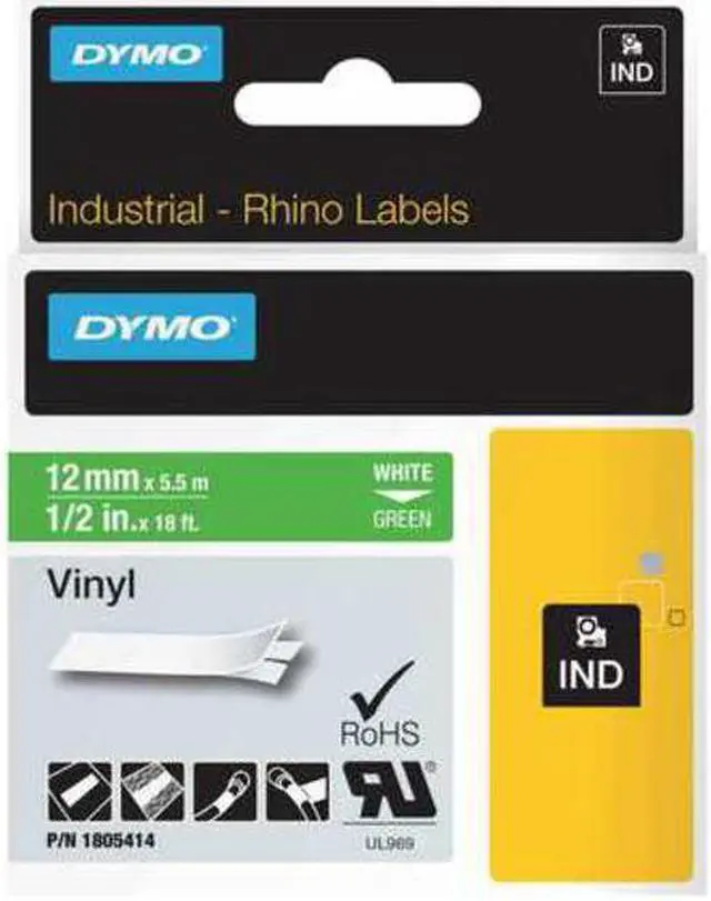 Alt view image 10 of 16 - DYMO IND Vinyl Labels 1/2"