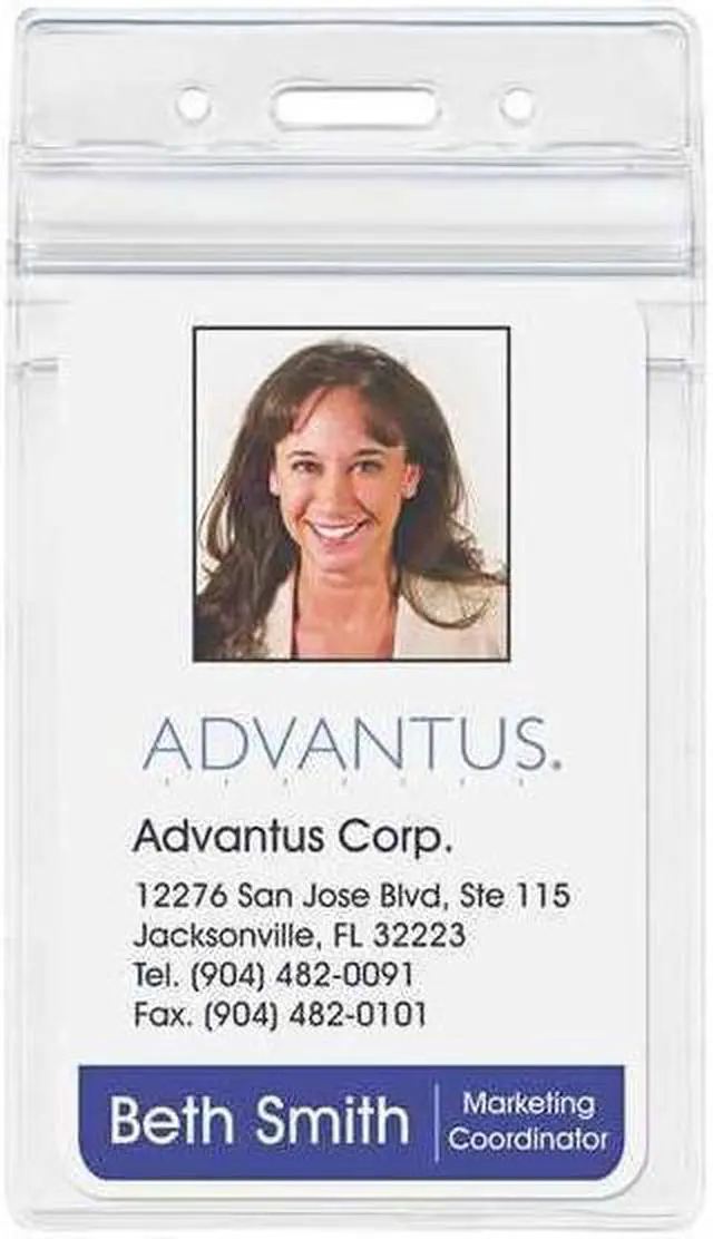 Alt view image 5 of 9 - Advantus 75604 PVC-Free Badge Holders, Vertical, 3" x 4", Clear, 50/Pack
