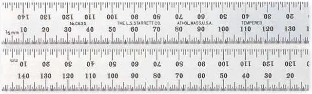 Alt view image 2 of 2 - STARRETT C635E-150 Steel Rule,Spring Tempered,150mm,Type 35