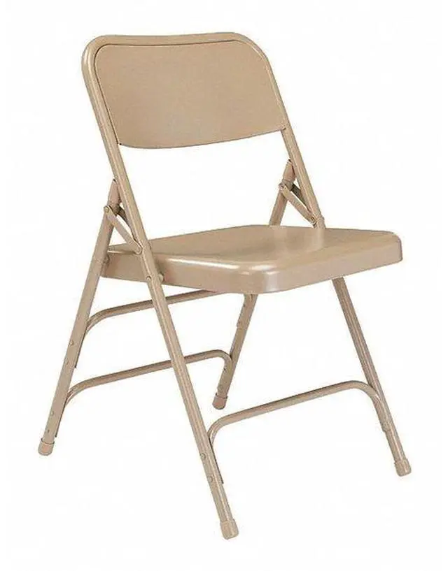 Alt view image 4 of 4 - NPS 301 Deluxe All-Steel Triple Brace Folding Chair - Supports Up to 480 lb - 17.25" Seat Height - Beige - 4/Carton