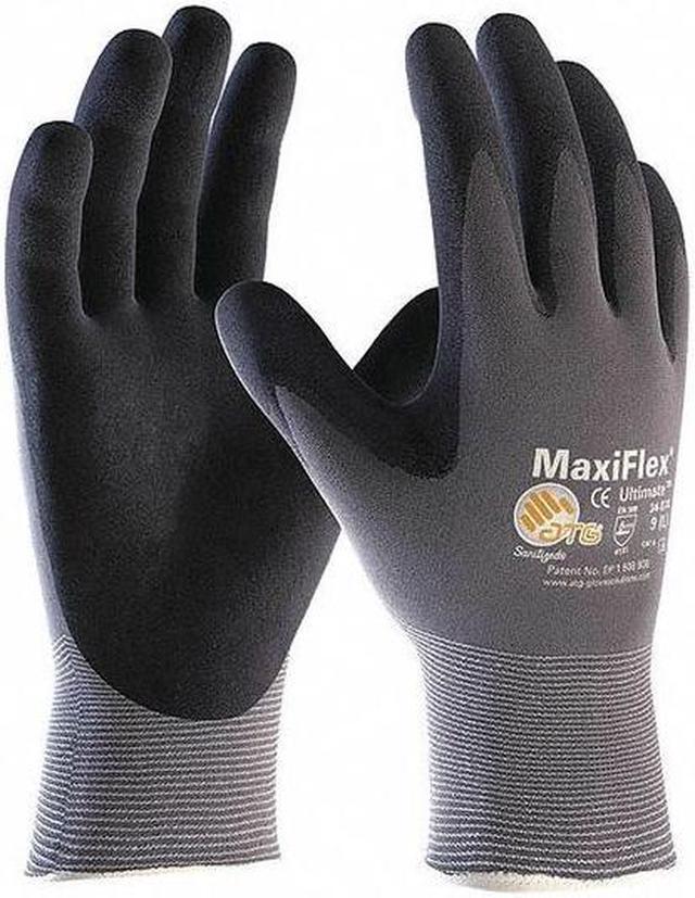 Ultimate Seamless Knit Nylon Gloves, Nitrile Coated MicroFoam Grip on Palm and Fingers, Medium, Gray, 12 Pairs Ultimate Seamless Knit Nylon Gloves, Nitrile Coated MicroFoam Grip on Palm and Fingers, Medium, Gray, 12 Pairs