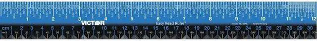 Alt view image 3 of 3 - VICTOR EZ12PBL Ruler,Inch,Gloss,White,Plastic,12in.