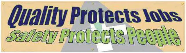 Main image of ACCUFORM MBR862 Banner,Quality Protects Jobs,28 x 96 In.
