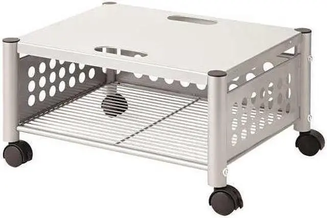 Alt view image 5 of 11 - Underdesk Machine Stand, One-Shelf, 21 1/2w X 17 7/8d X 11 1/2h, Matte Gray