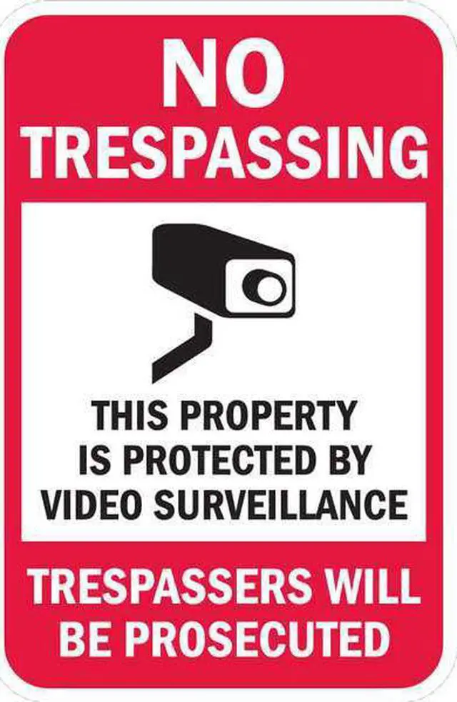 Main image of LYLE T1-1074-EG_12x18 No Trespassing, This Property Protected by Video, 18 in x