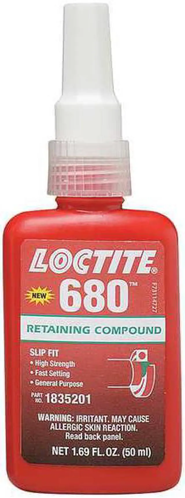 Alt view image 3 of 6 - LOCTITE 1835201 Retaining Compound, 680 Series, Green, Liquid, High Strength,