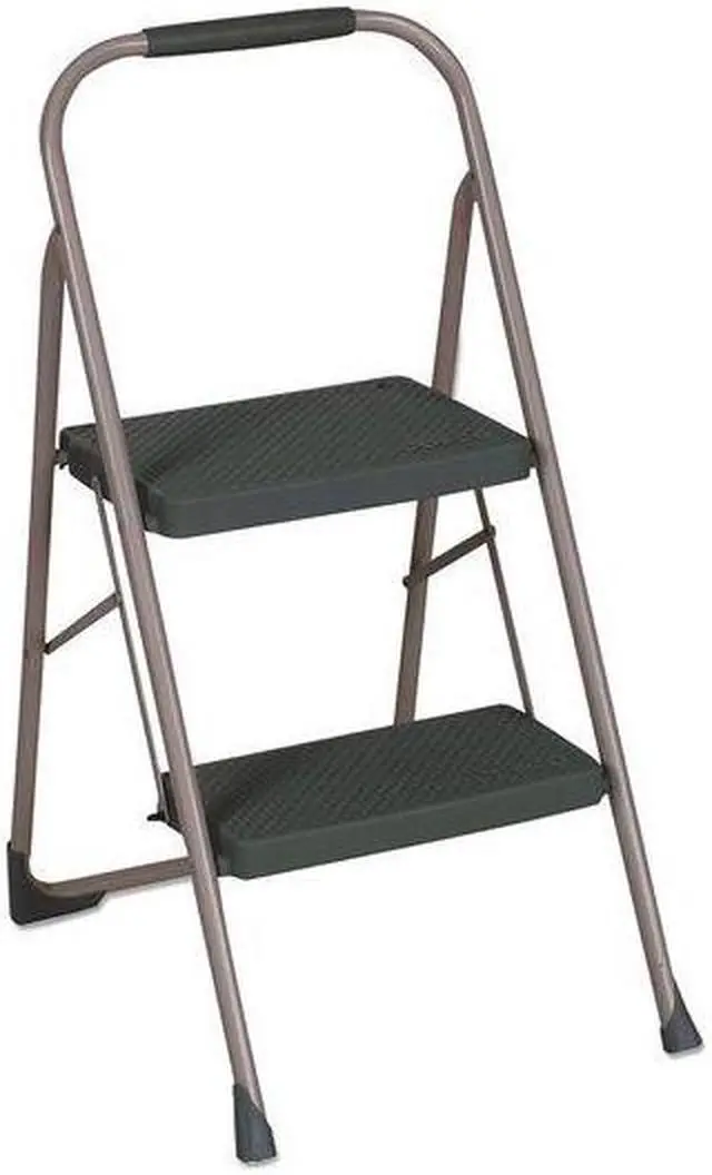 Alt view image 3 of 11 - Cosco 2-Step Big Step Folding Stool 200lb 22" Spread Black/Gray 11308PBL1E