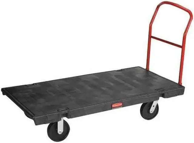 Alt view image 5 of 7 - Rubbermaid Commercial Platform Truck 2000-lb Cap 30w x 60d x 7h Black 4471BLA