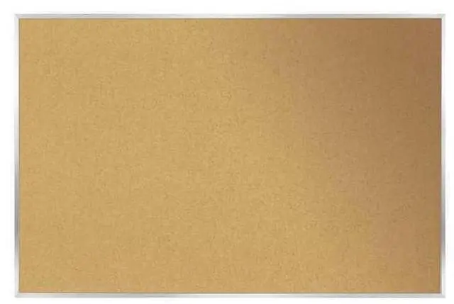 Alt view image 9 of 18 - Ghent AK45 Aluminum-Frame Natural Corkboard - 60.5" x 48.5" - Tan Surface, Satin Aluminum Frame