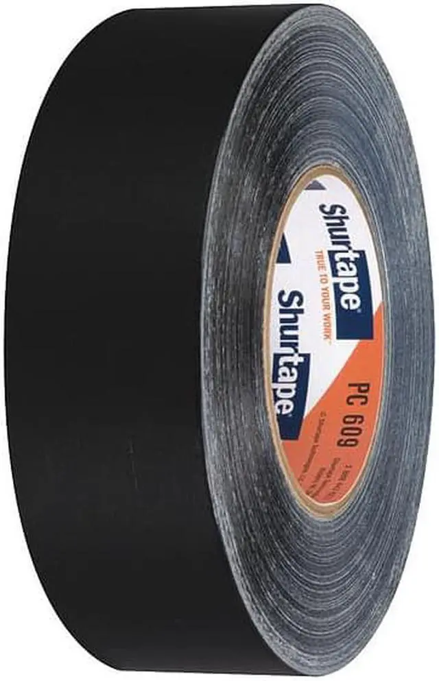 Alt view image 9 of 9 - Shurtape PC609-48/55BLK Industrial Grade Cloth Black Duct Tape: 2 in. x 60 yds.