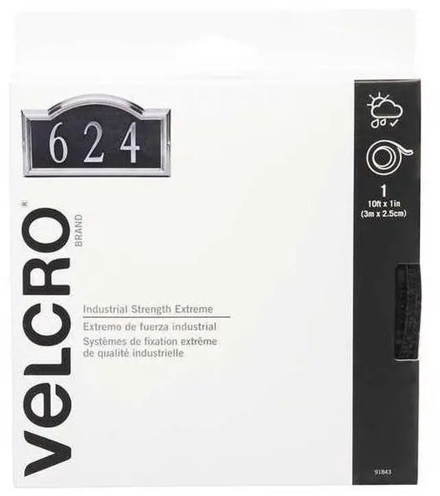 Alt view image 12 of 20 - Velcro Extreme Fasteners 1" x 10 ft Black 1 roll 91843