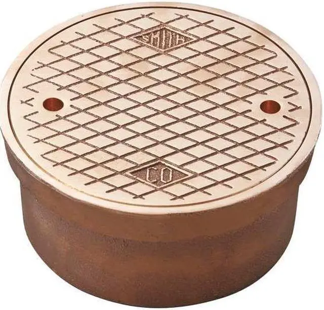 Main image of JAY R. SMITH MANUFACTURING 4890C04PB Round Floor Cleanout, Polished Bronze, 4",