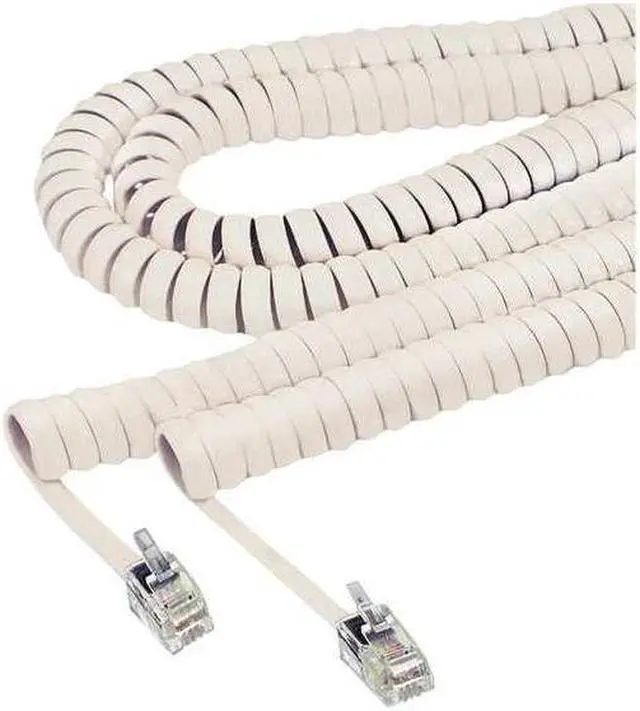 Alt view image 9 of 12 - Softalk Coiled Phone Cord Plug/Plug 25 ft. Ivory 42265