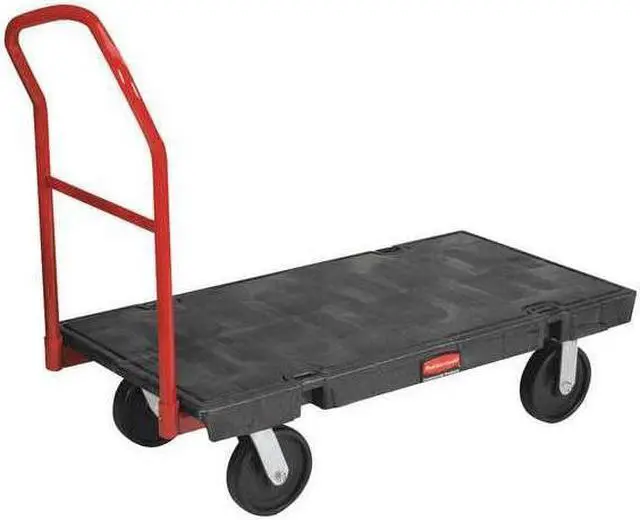 Alt view image 9 of 10 - Rubbermaid Commercial  4441BLA Platform Truck, 2000-lb Cap, 24w x 48d x 7h, Black
