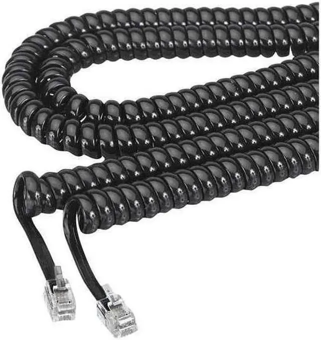 Alt view image 8 of 13 - Softalk Coiled Phone Cord, Plug/Plug, 12 Ft., Black 48102