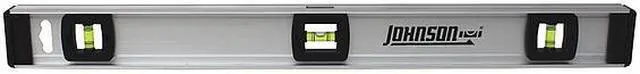 Main image of JOHNSON LEVEL & TOOL 1300-2400 I Beam Level,Alum,24 In L,3 Vials,Silver