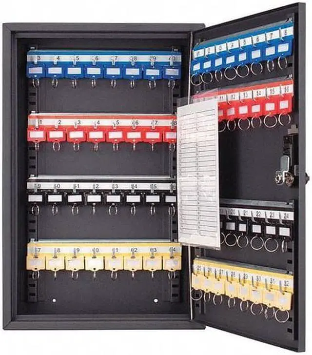 Alt view image 4 of 13 - Barska Key Cabinet, Wall Mount, 64 Key Cap. Matte  Steel CB13264